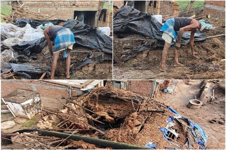 रात की आंधी ने मचाई तबाही, महागामा और हनवारा में कई घर क्षतिग्रस्त, सड़कें हुईं जाम