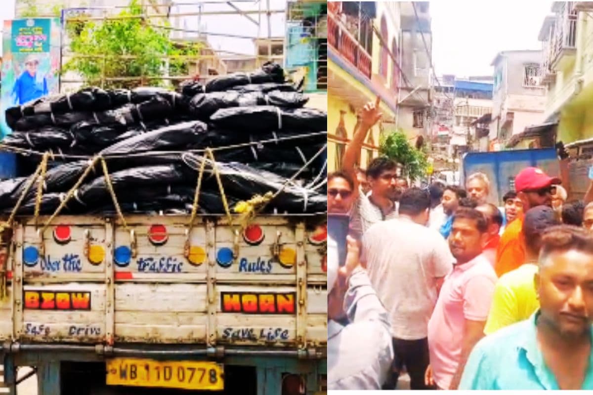 बंगाल के पूर्व मंत्री अरूप रॉय के घर के पास मिला कंबल-तिरपाल का जखीरा, भाजपा ने पकड़ी मैटाडोर, लगे चोर-चोर के नारे