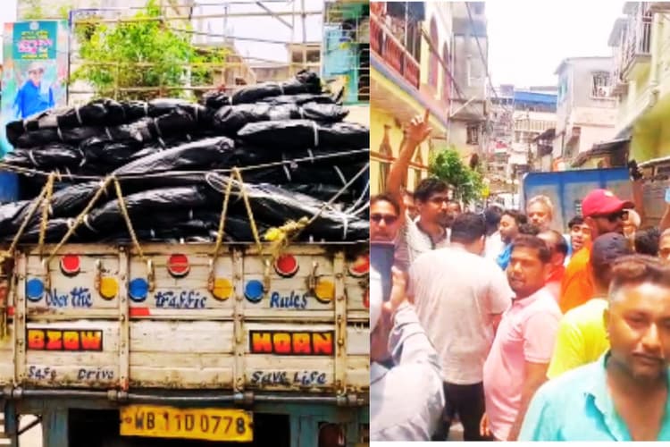 बंगाल के पूर्व मंत्री अरूप रॉय के घर के पास मिला कंबल-तिरपाल का जखीरा, भाजपा ने पकड़ी मैटाडोर, लगे चोर-चोर के नारे