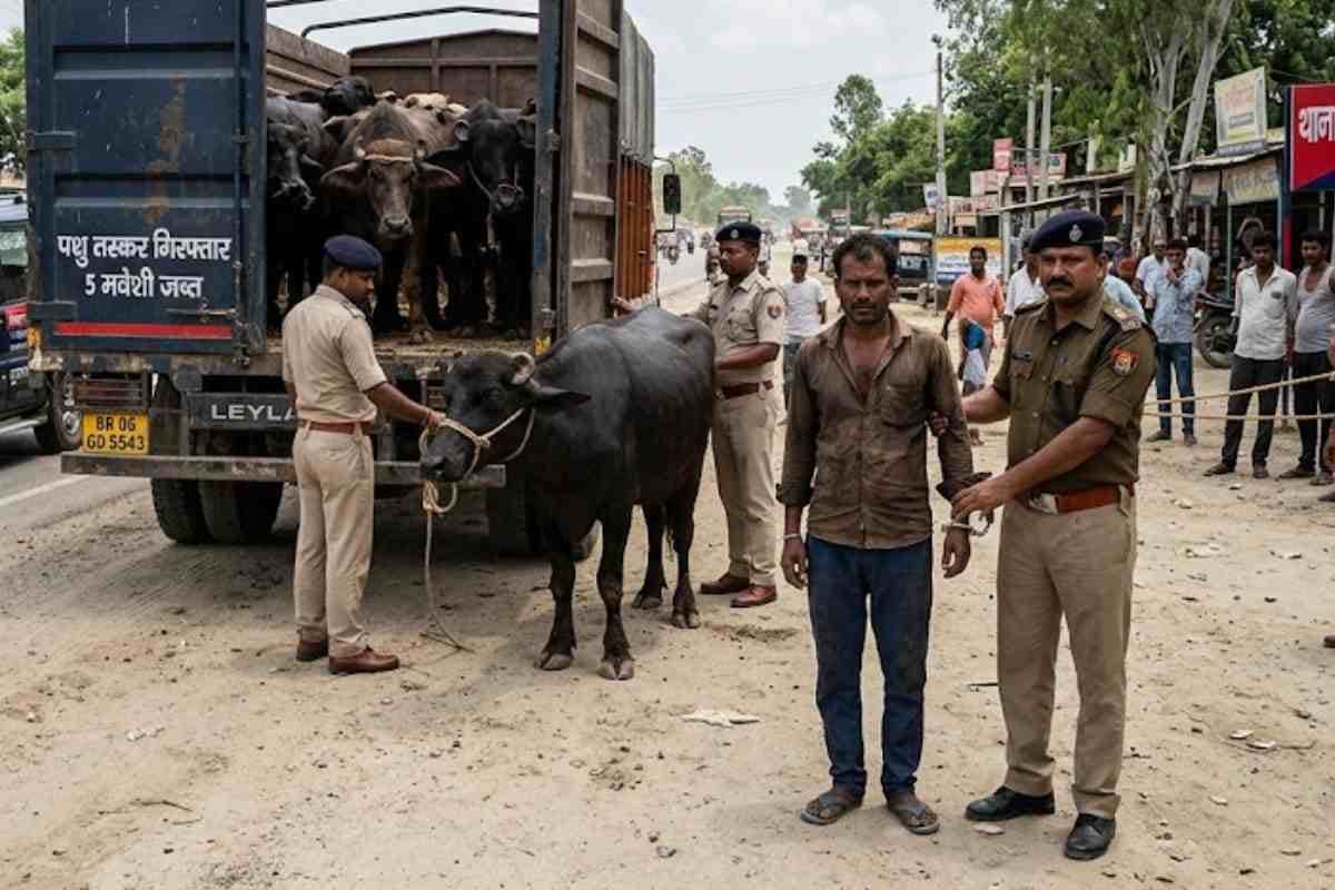 मधुबनी: एनएच-27 पर ट्रक से पांच मवेशी बरामद, पशु तस्करी मामले में ड्राइवर गिरफ्तार
