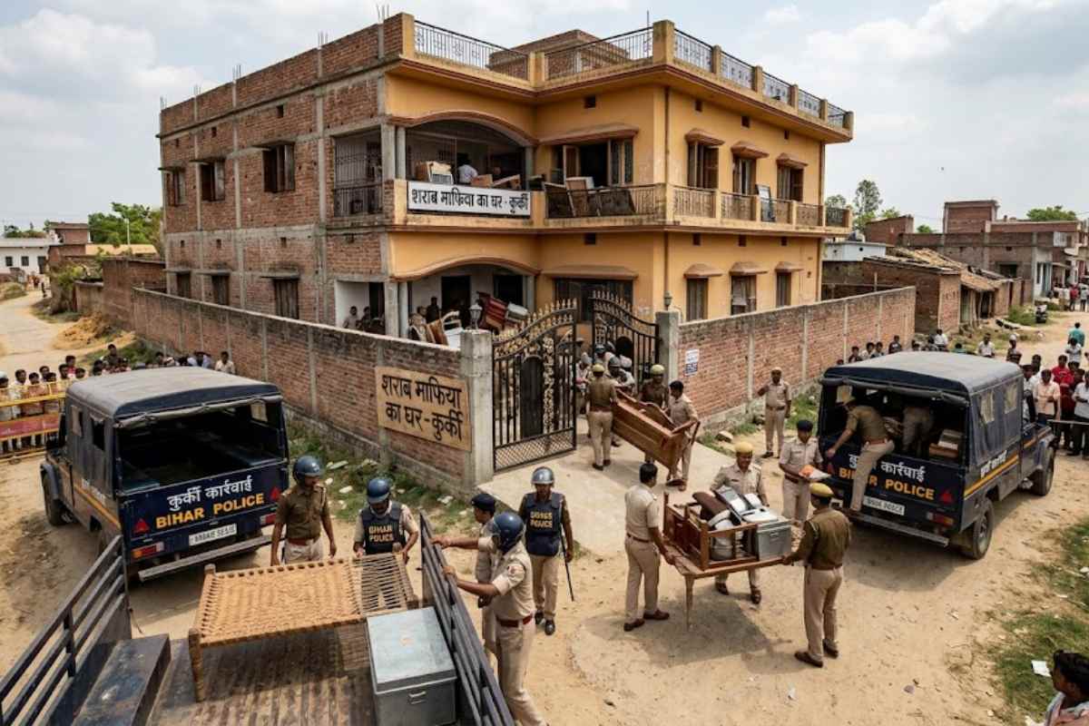 मोतिहारी: शराब माफिया के घर पुलिस की बड़ी कार्रवाई, न्यायालय के आदेश पर कुर्की