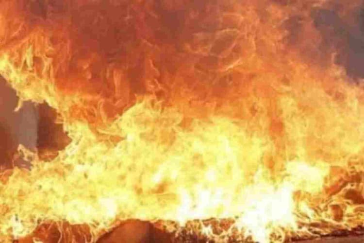 मोतिहारी: हाईटेंशन तार से पीपल के पेड़ में लगी भीषण आग, बड़ा हादसा टला