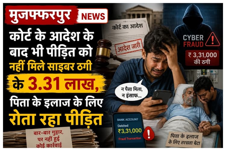 मुजफ्फरपुर: कोर्ट के आदेश के बाद भी नहीं मिले 3.31 लाख, साइबर थाने के चक्कर काट रहा व्यवसायी