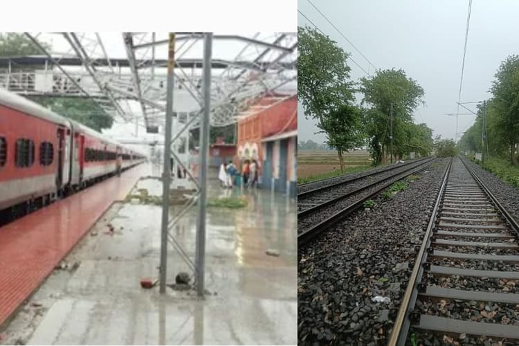 गया में भारी बारिश से रेलवे ट्रैक पर बढ़ी फिसलन, दुरंतो एक्सप्रेस का इंजन फेल, मालगाड़ी भी अटकी