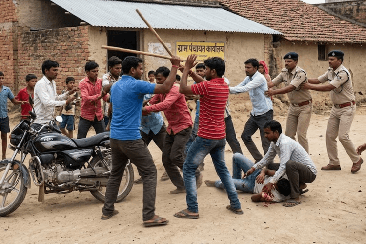 बच्चों के खेल में गिरी बाइक तो आपस में भिड़े दो पक्ष: जमकर लाठी-डंडे चले, दो घायल, 2 गिरफ्तार