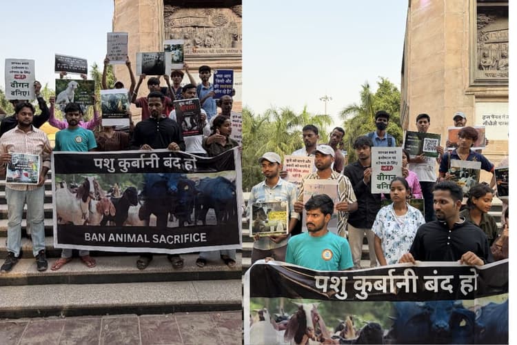 पशुओं के प्रति क्रूरता बंद हो, गांधी मैदान में जुटे पशु अधिकार कार्यकर्ता