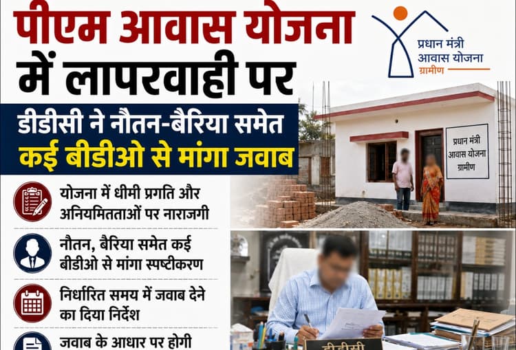 Bettiah News:पीएम आवास योजना में लापरवाही पर डीडीसी ने नौतन-बैरिया समेत कई बीडीओ से मांगा जवाब