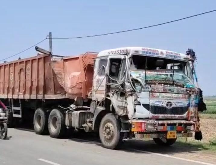 LAKHISARI : एनएच 80 पर आपस में टकराये तीन वाहन, चौकीदार जख्मी