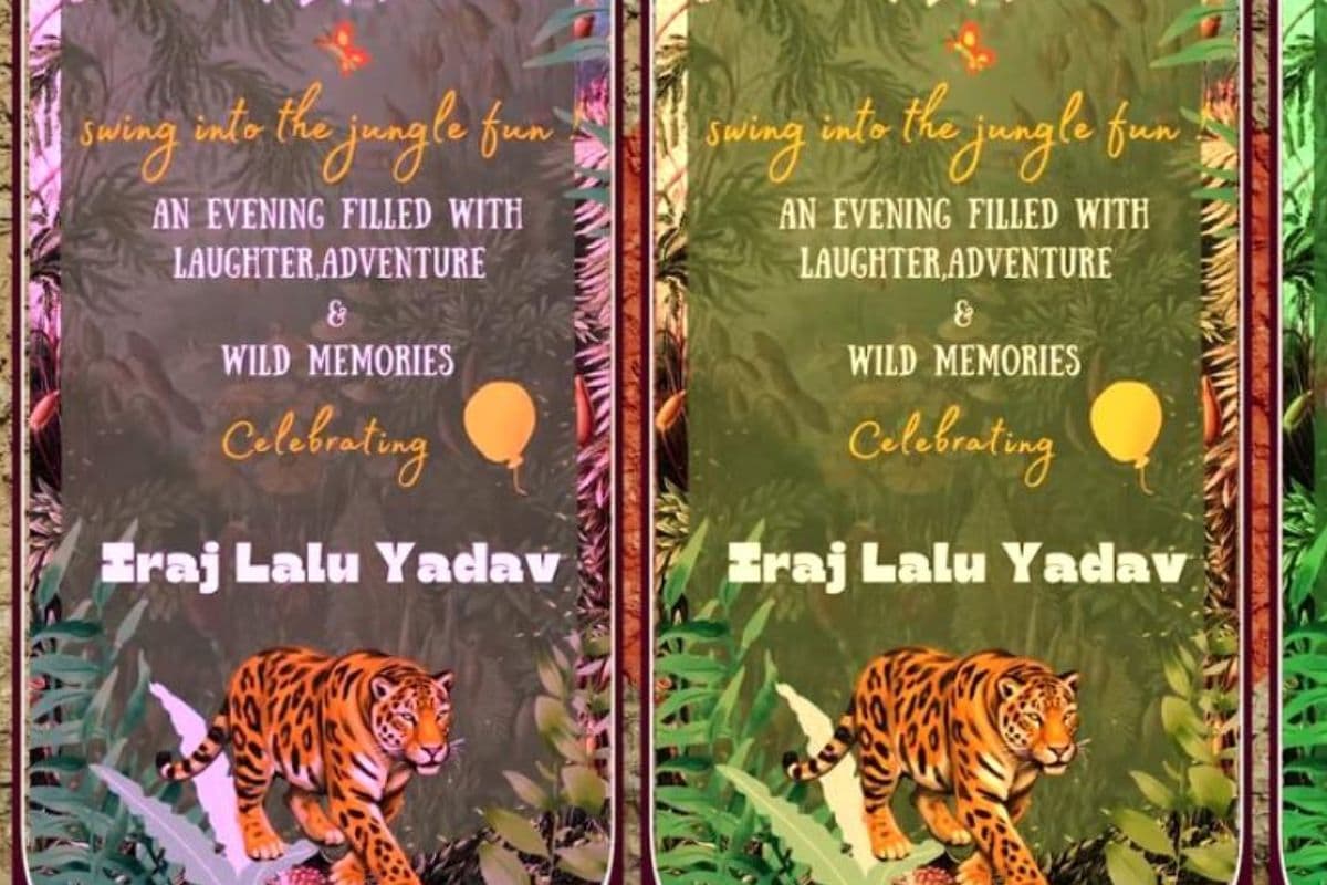 Lalu Prasad grandson birthday invitation card