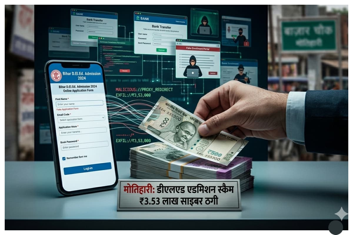 मोतिहारी: डीएलएड एडमिशन के नाम पर दारोगा से 3.53 लाख की साइबर ठगी