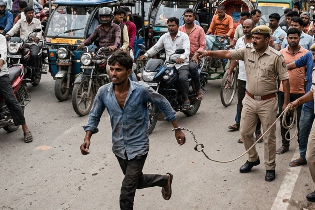 मोतिहारी: चौक के जाम का फायदा उठाकर हथकड़ी समेत भागा आरोपी, शहरभर में छापेमारी