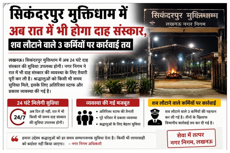 Muzaffarpur News: सिकंदरपुर मुक्तिधाम में अब रात में भी होगा दाह संस्कार