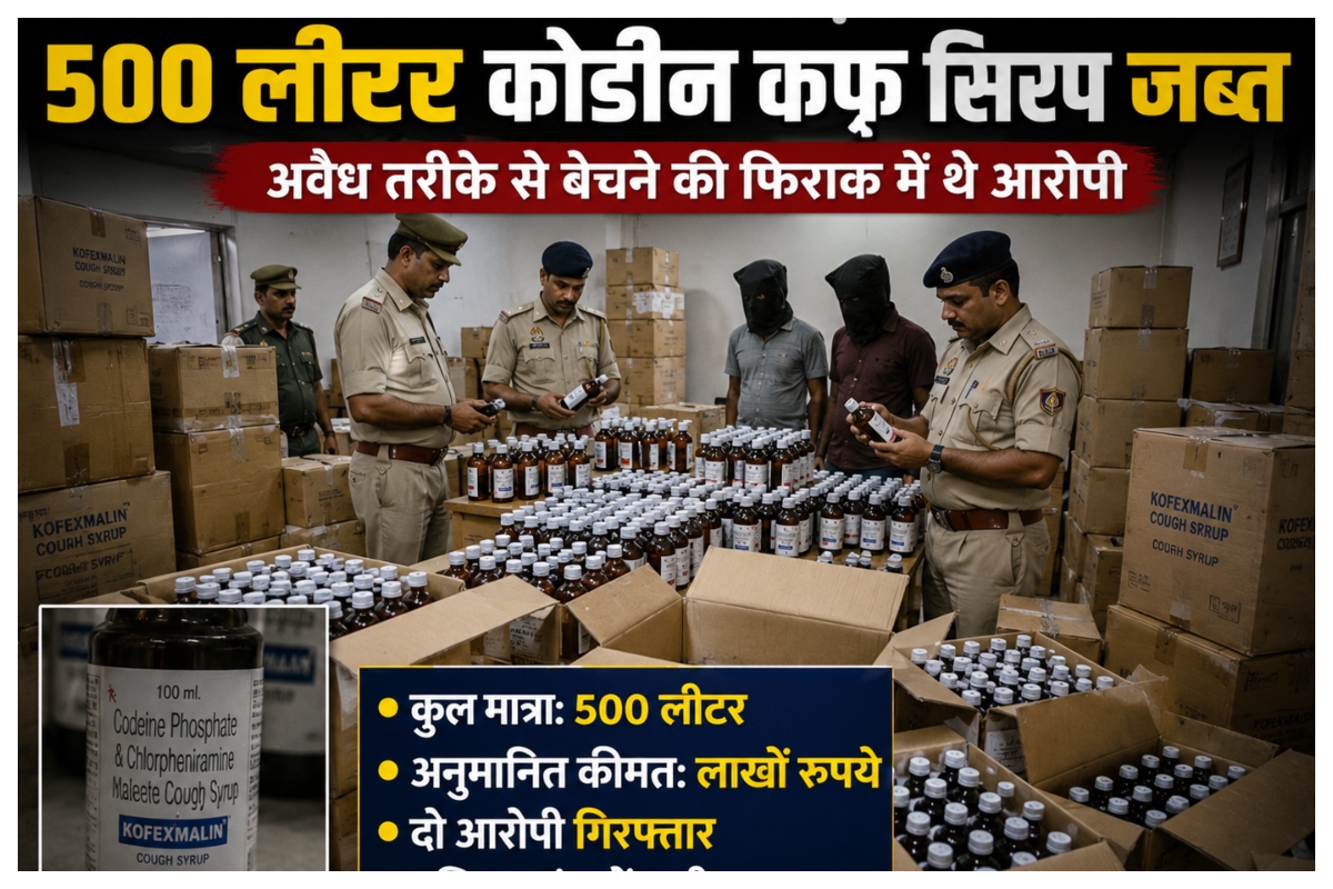 Muzaffarpur News: दिल्ली से दरभंगा जा रहा 500 लीटर कोडीन कफ सिरप जब्त, ट्रक समेत चालक-खलासी गिरफ्तार