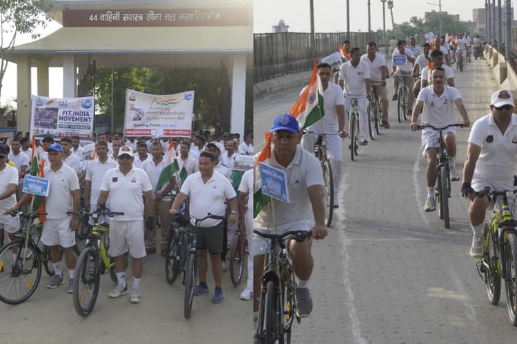 बेतिया: साइकिल पर निकले एसएसबी जवान, फिट इंडिया का दिया संदेश