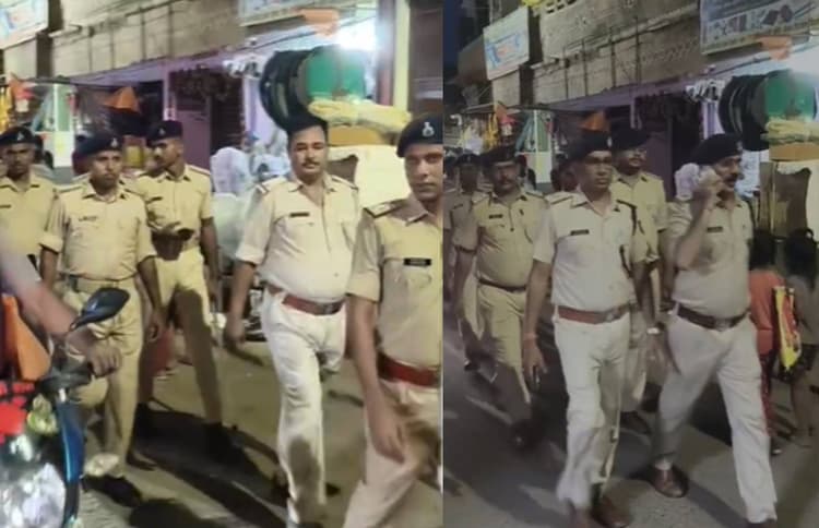 मोहर्रम पर्व को लेकर नोखा पुलिस सतर्क, नगर में किया रूट मार्च