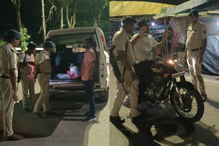 बोधगया में चला सघन वाहन जांच अभियान, पुलिस ने कई गाड़ियों की तलाशी ली