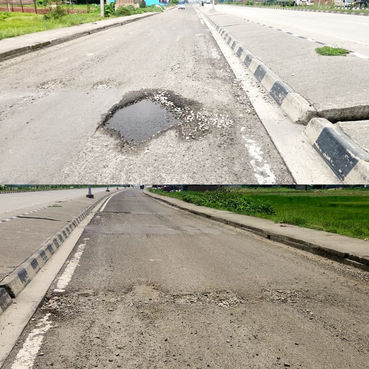 किशनगंज के पौआखाली में NH-327E की सर्विस रोड बनी हादसों का कारण, गड्ढों और बिखरी गिट्टियों से बढ़ी परेशानी