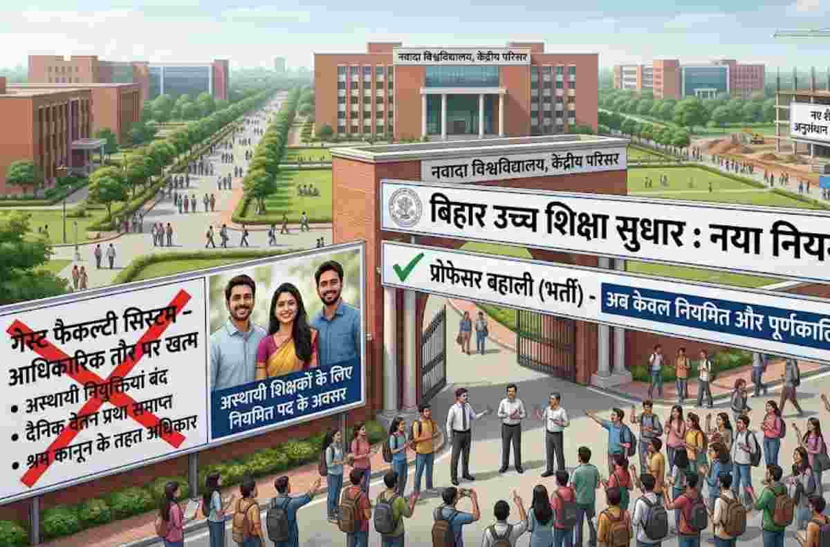 बिहार: प्रोफेसर बहाली का नया नियम, गेस्ट फैकल्टी सिस्टम खत्म, मैट्रिक से पीएचडी तक के जुड़ेंगे मार्क्स
