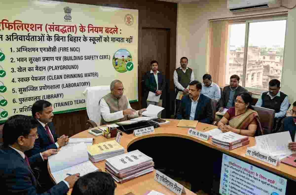 Bihar School Rules Change 2026: एफिलिएशन के नियम बदले, अब इन चीजों के बिना स्कूलों को नहीं मिलेगी मान्यता Bihar School Rules Change 2026: एफिलिएशन के नियम बदले, अब इन चीजों के बिना स्कूलों को नहीं मिलेगी मान्यता