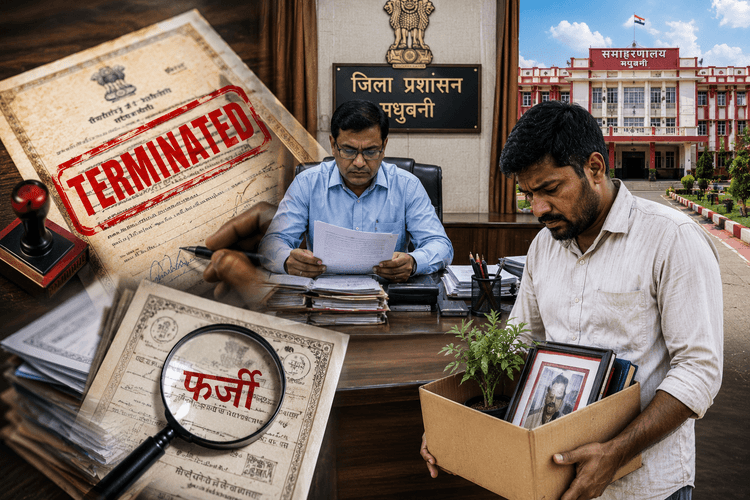 मधुबनी में फर्जीवाड़े पर बड़ा एक्शन, जाली प्रमाण-पत्र पर नौकरी पाने वाला बर्खास्त