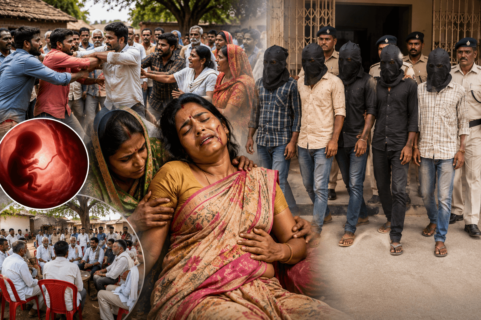 पंचायती के दौरान मारपीट में गर्भवती महिला घायल, गर्भपात; चार आरोपी गिरफ्तार