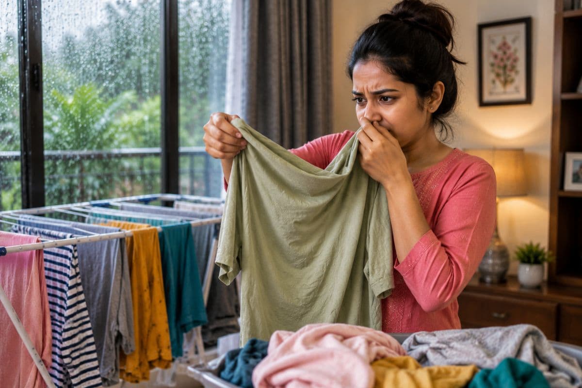 बारिश में कपड़ों की बदबू से हैं परेशान? ये आसान ट्रिक्स करेंगी कमाल