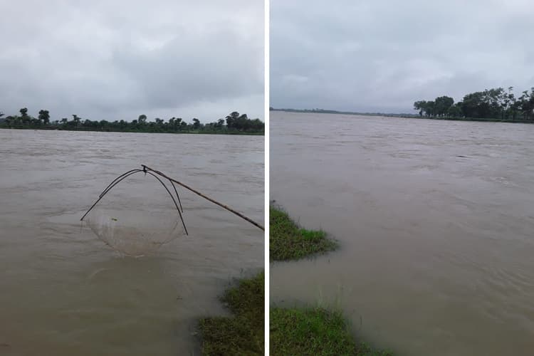 नेपाल की बारिश से उफनी मेची नदी, किशनगंज के कई गांवों पर मंडराया डूबने और कटाव का खतरा
