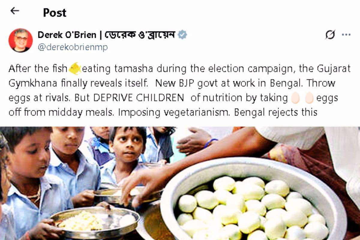 शाकाहार थोपा जा रहा है, बंगाल इसे स्वीकार नहीं करेगा : डेरेक ओब्रायन