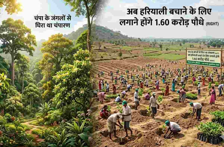 Motihari News: कभी चंपा के जंगलों से घिरा था चंपारण, अब हरियाली बचाने के लिए लगाने होंगे 1.60 करोड़ पौधे