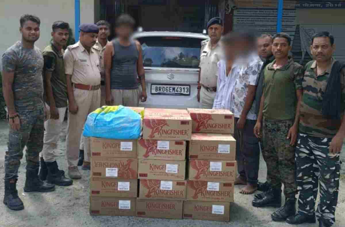 Muzaffarpur Crime News: मुजफ्फरपुर में पुलिस की बड़ी कार्रवाई, 28 पेटी बीयर के साथ तीन गिरफ्तार