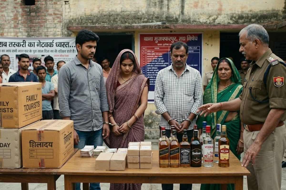 मुजफ्फरपुर: शराब तस्करी का 'फैमिली टूर नेटवर्क' ध्वस्त, नवविवाहित जोड़ा समेत चार गिरफ्तार