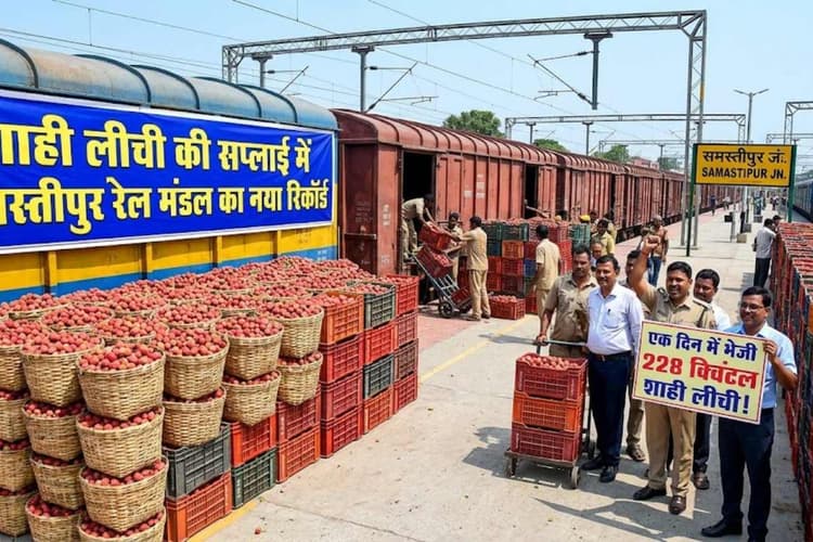 मुजफ्फरपुर: शाही लीची की सप्लाई में समस्तीपुर रेल मंडल का रिकॉर्ड, एक दिन में भेजी 228 क्विंटल लीची