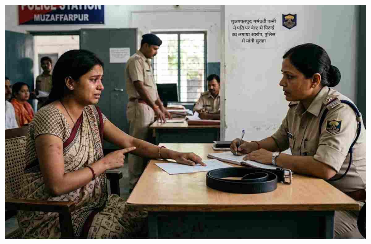मुजफ्फरपुर: गर्भवती पत्नी ने पति पर बेल्ट से पिटाई का लगाया आरोप, पुलिस से मांगी सुरक्षा