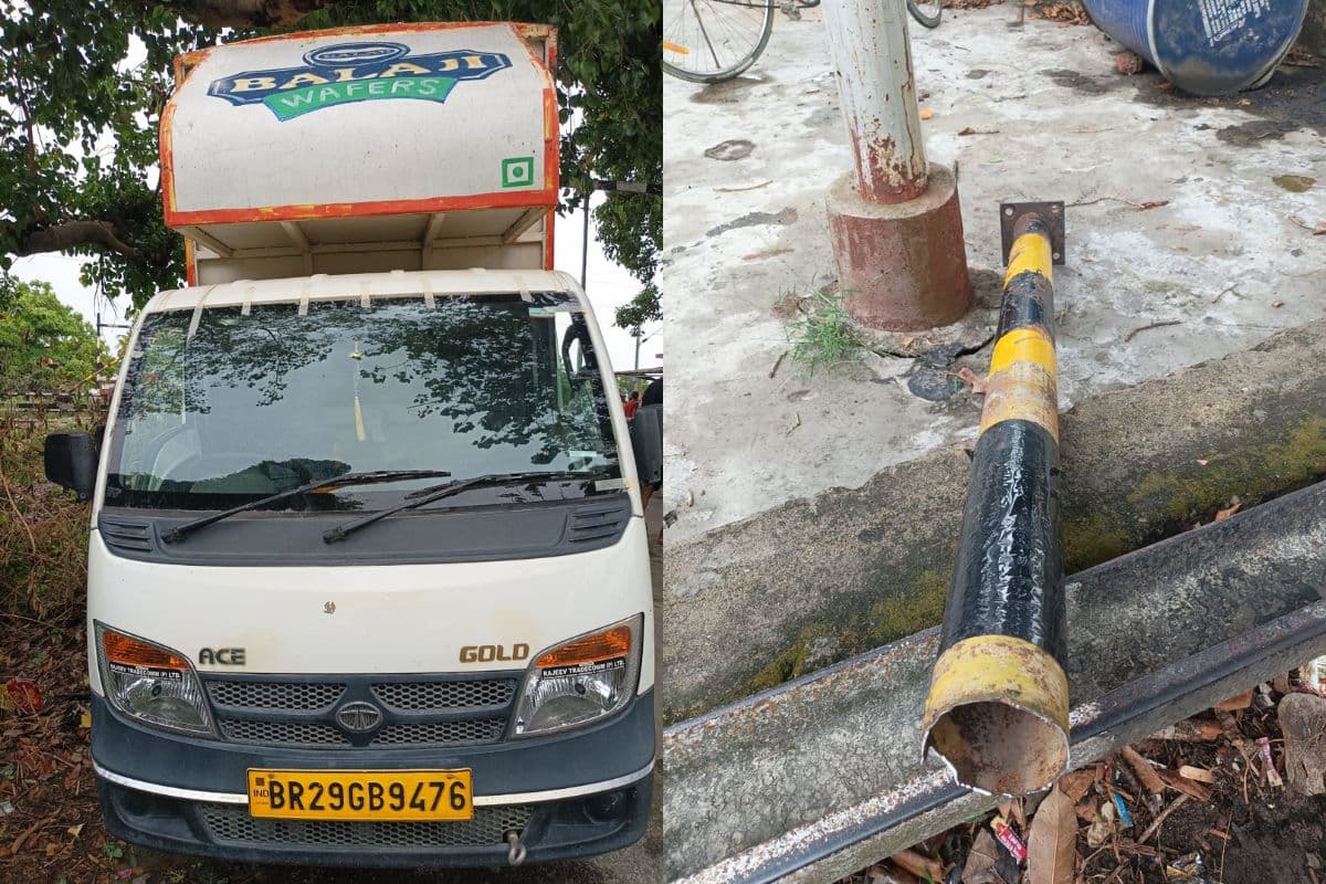 सीवान में बंद रेलवे फाटक को तेजी से पार कर रहा था मैजिक चालक, गेट का बूम तोड़ा, आरपीएफ ने किया गिरफ्तार