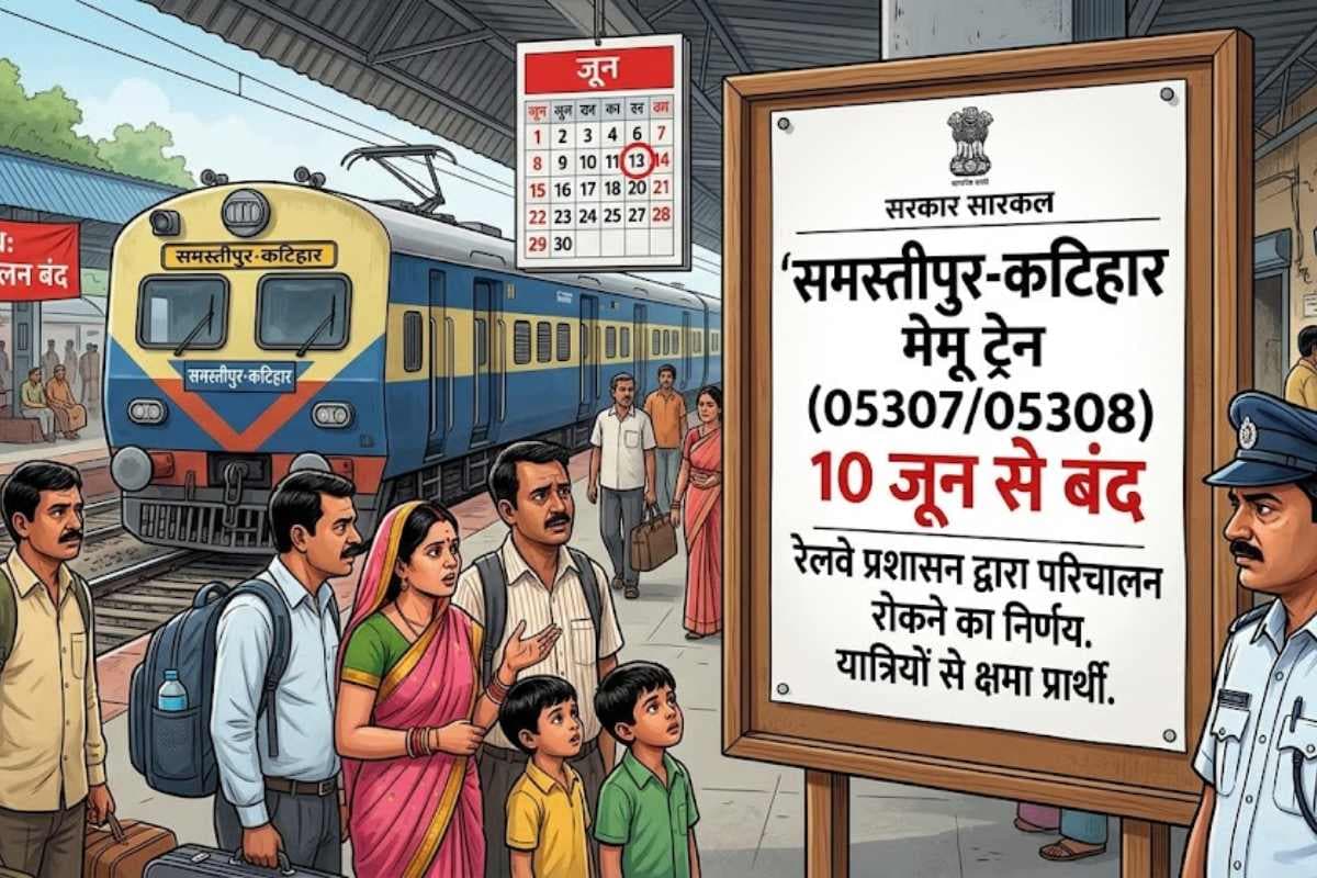 अलर्ट: समस्तीपुर-कटिहार मेमू ट्रेन 10 जून से बंद, यात्रा से पहले जांचें स्टेटस, राजधानी और अमरनाथ एक्सप्रेस का बदला रूट