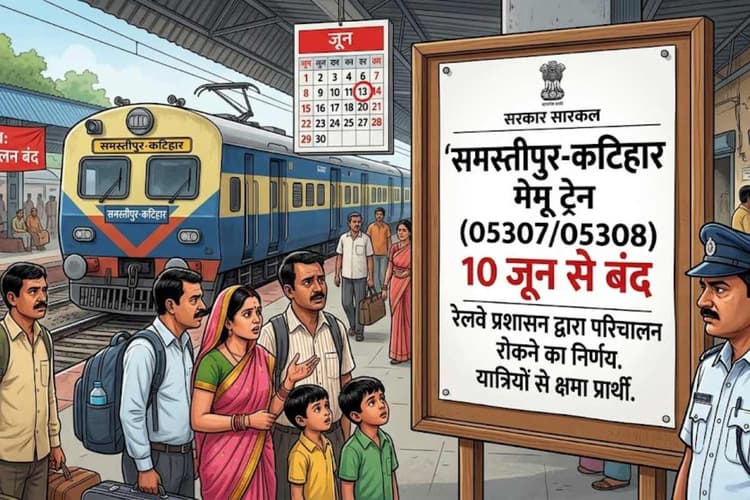 अलर्ट: समस्तीपुर-कटिहार मेमू ट्रेन 10 जून से बंद, यात्रा से पहले जांचें स्टेटस, राजधानी और अमरनाथ एक्सप्रेस का बदला रूट