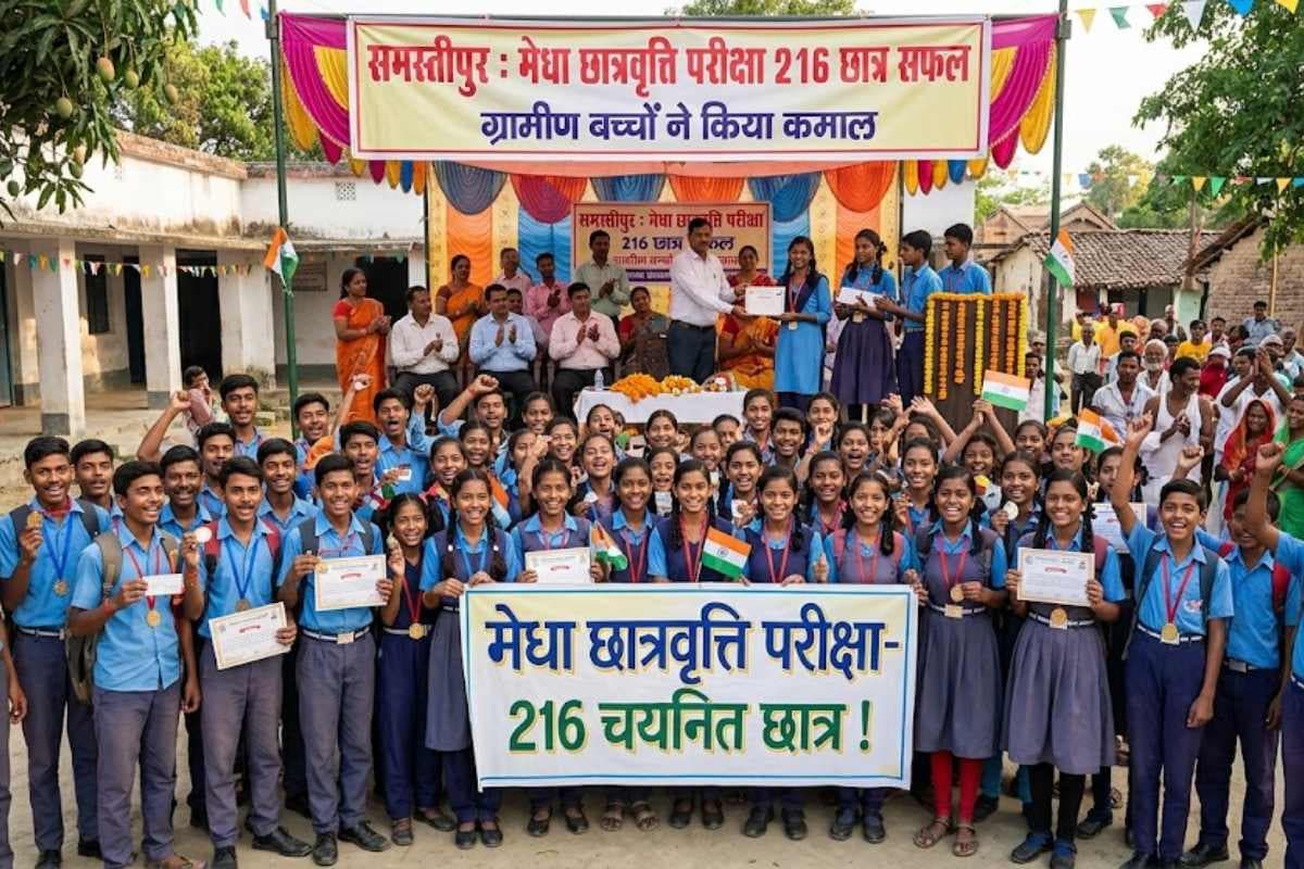 समस्तीपुर : 216 छात्रों ने मेधा छात्रवृत्ति परीक्षा में मारी बाजी, ग्रामीण बच्चों ने किया कमाल