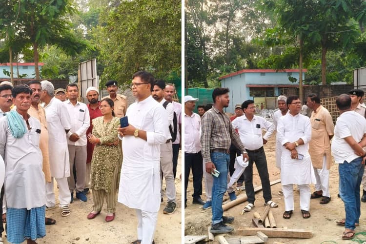 13.25 करोड़ की लागत से बन रहा है पीपरा का ब्लॉक आफिस, विधायक ने किया निरीक्षण
