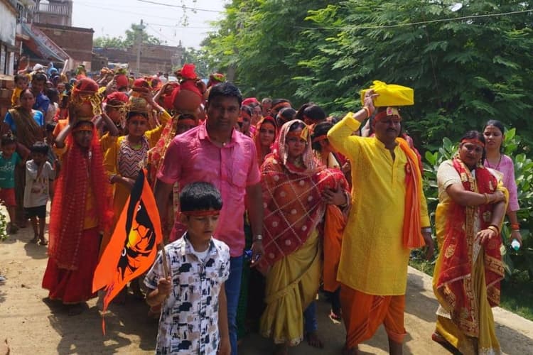 शेखपुरा के चांढ़े गांव में हनुमान जी की प्राण प्रतिष्ठा धूमधाम से संपन्न