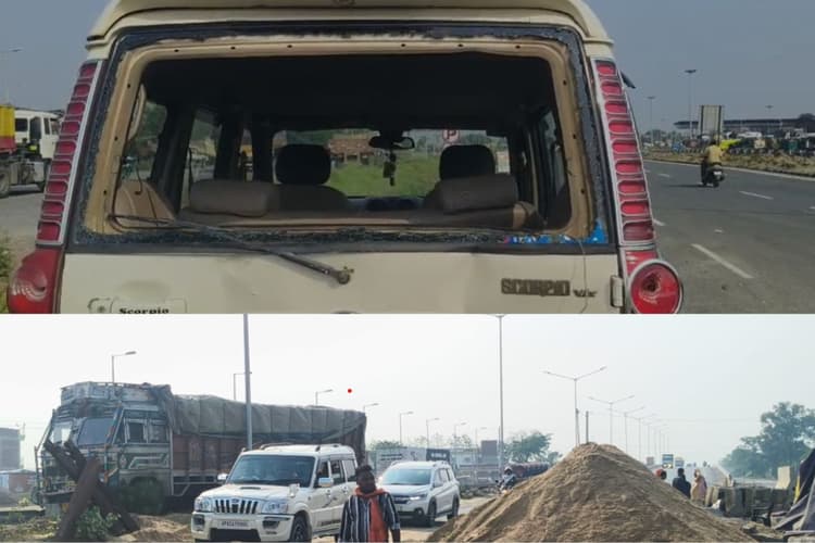 मोहनिया चेकपोस्ट पर दो हादसे: बालू लदा ट्रेलर पलटा, स्कॉर्पियो-ट्रक की टक्कर में 5 घायल