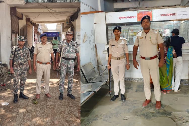 बगहा: बैंकों की सुरक्षा व्यवस्था पर पुलिस की पैनी नजर, चलाया सघन जांच अभियान