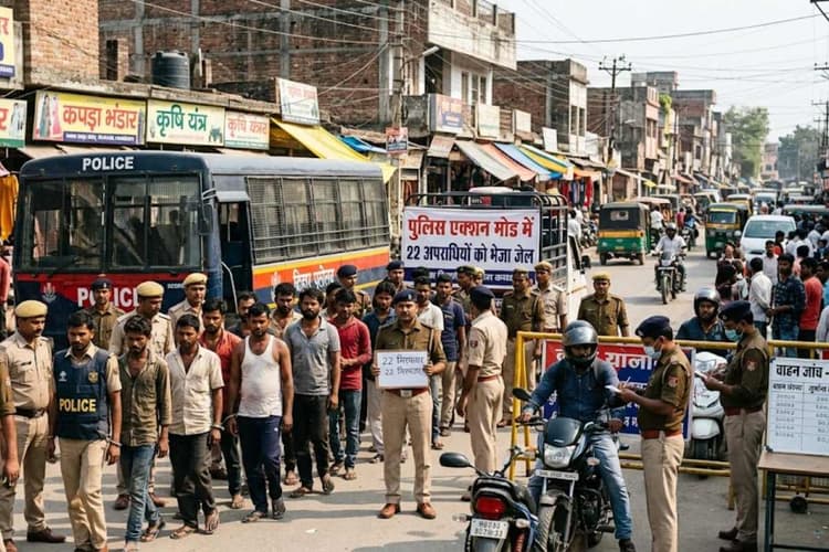 बेतिया: पुलिस एक्शन मोड में, 22 अपराधियों को भेजा जेल, वाहन जांच में वसूला भारी जुर्माना