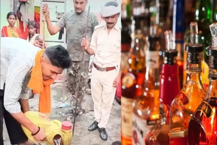 बक्सर में पुलिस की बड़ी छापेमारी, 600 लीटर देशी शराब किया नष्ट