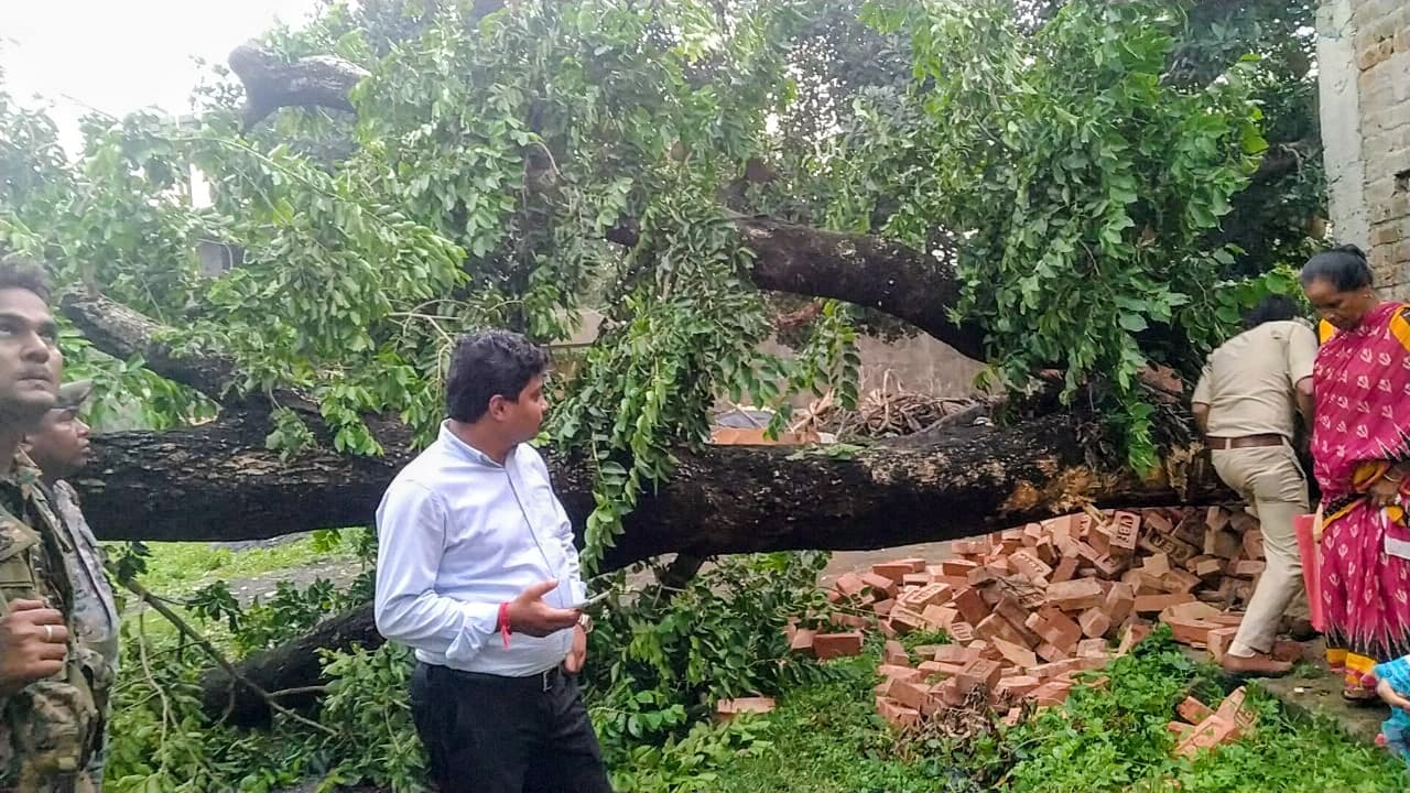 आंधी व बारिश से पाकुड़ में 10 घर क्षतिग्रस्त, गिरे कई पोल, घंटों बिजली रही गुल
