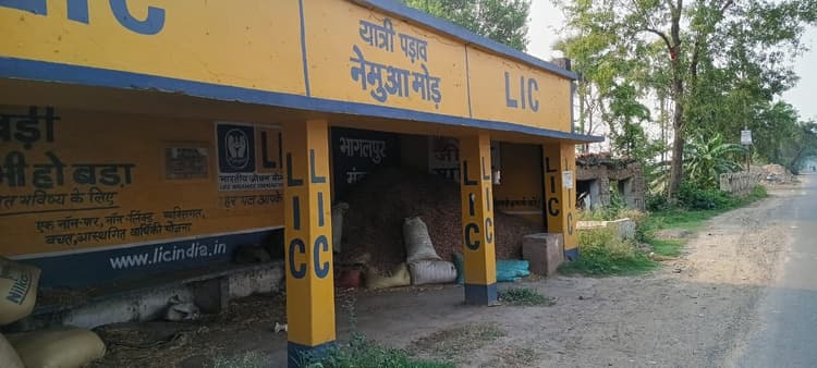नेमुआ में यात्री शेड पर अतिक्रमण का आरोप, यात्रियों को हो रही परेशानी