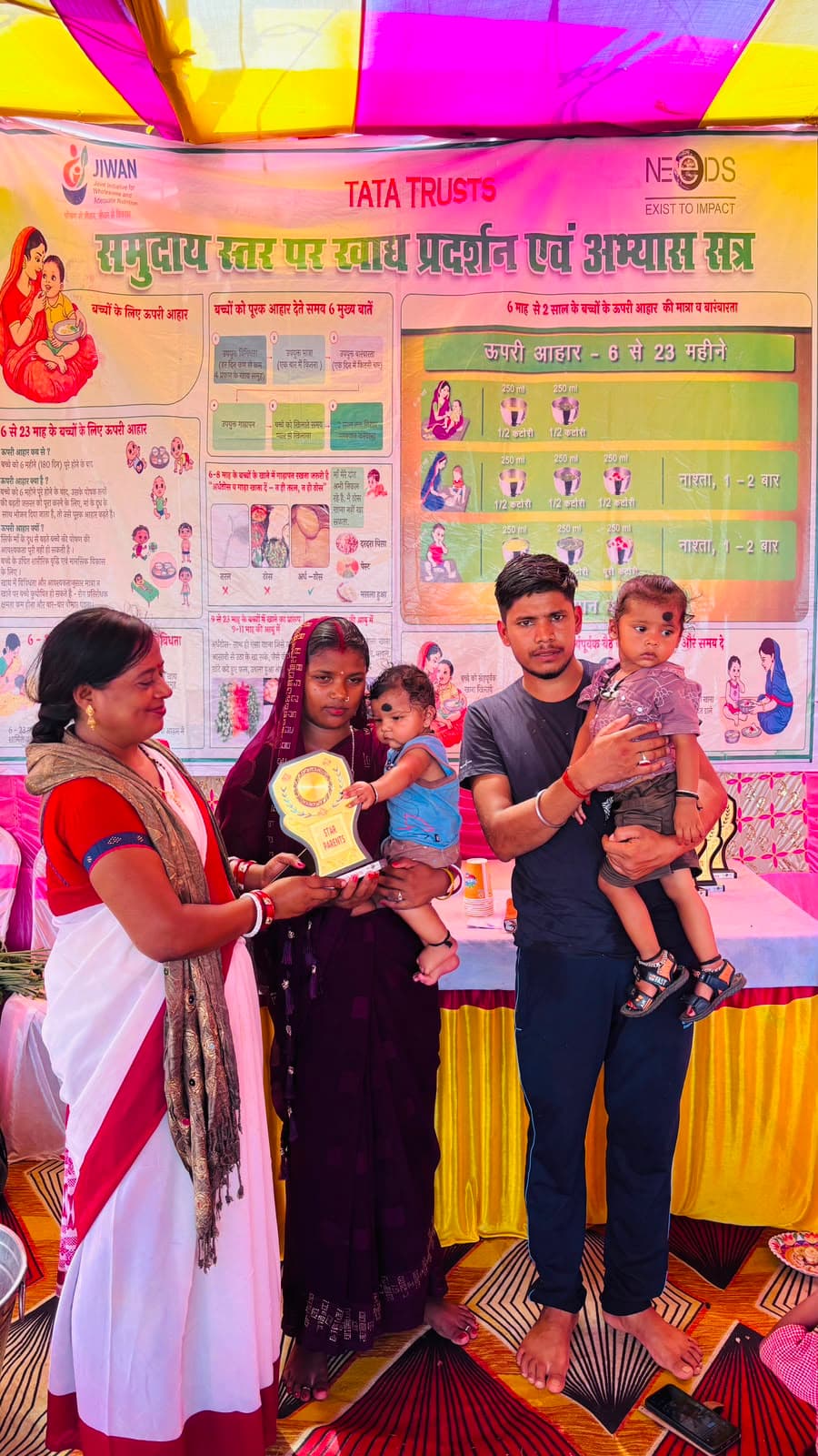 पोषण चैंपियन उपाधि से 60 स्टार पैरेंट्स को किया गया सम्मानित