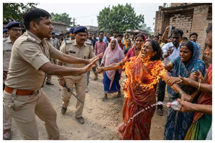 मधुबनी: जमीन खाली कराने गई प्रशासनिक टीम पर हमला, महिला ने खुद को लगाई आग