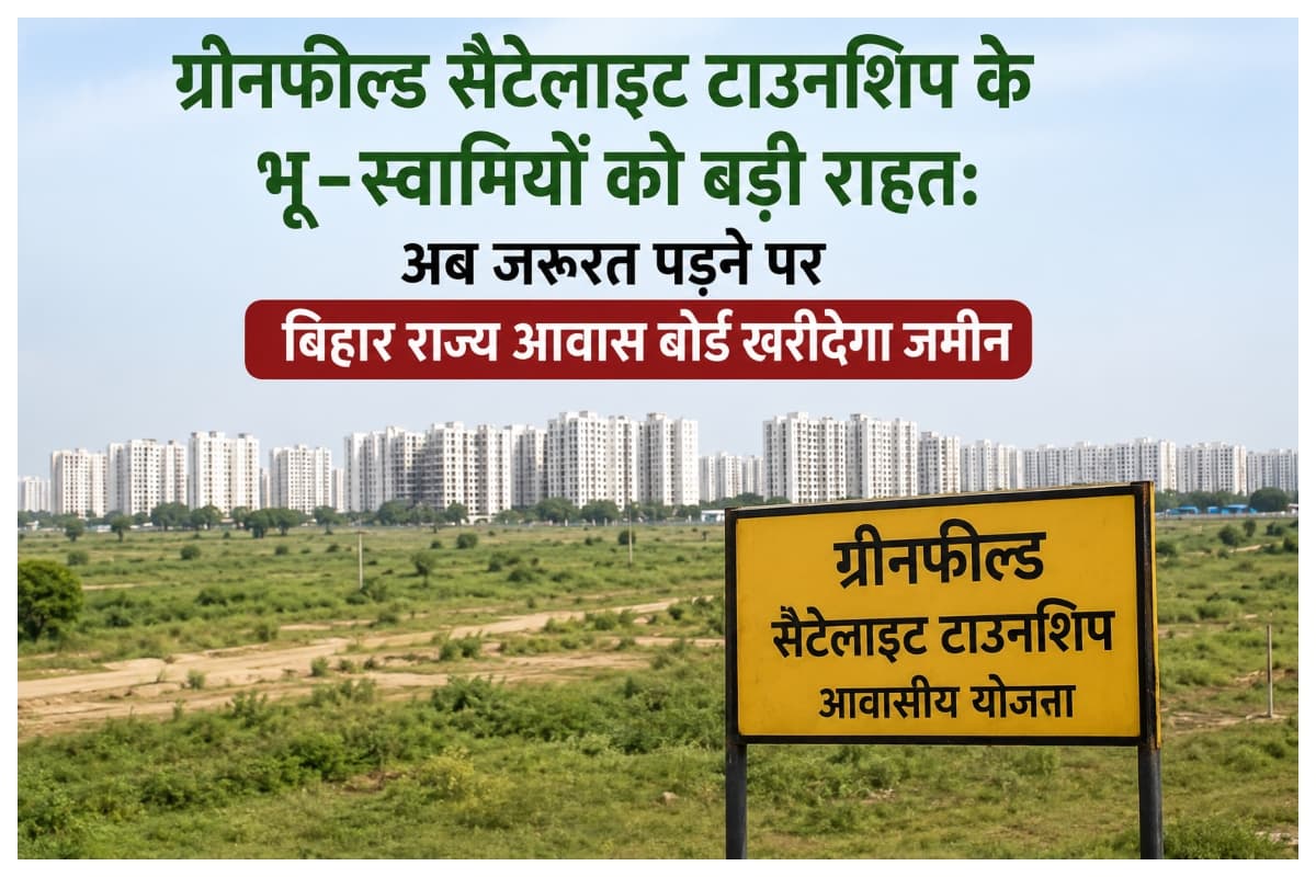 ग्रीनफील्ड सैटेलाइट टाउनशिप भू-स्वामियों को बड़ी राहत: अब जरूरत पड़ने पर बिहार राज्य आवास बोर्ड खरीदेगा जमीन