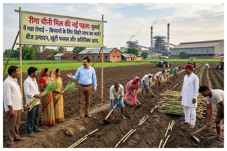 जुलाई में गन्ने की खेती से किसानों को होगा तिहरा लाभ, रीगा चीनी मिल की नई पहल