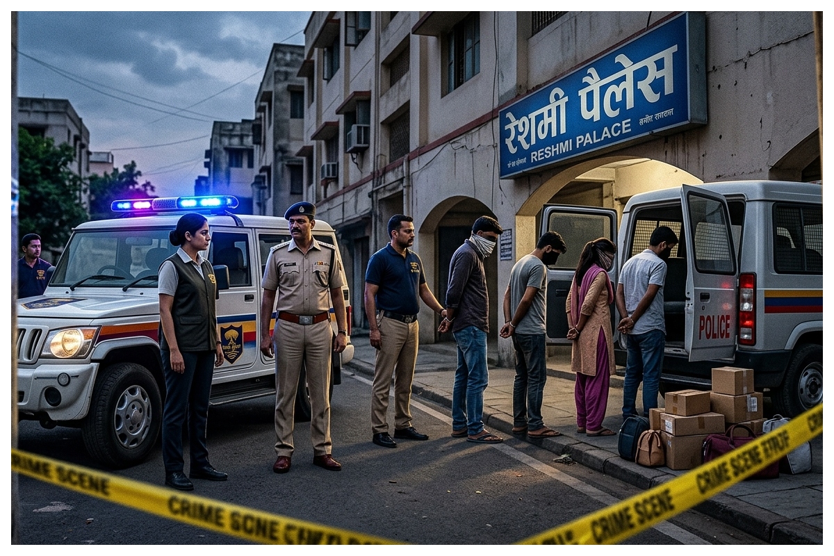 रेशमी पैलेस में पुलिस का छापा, देह व्यापार का भंडाफोड़, बंगाल की महिला समेत 7 गिरफ्तार
